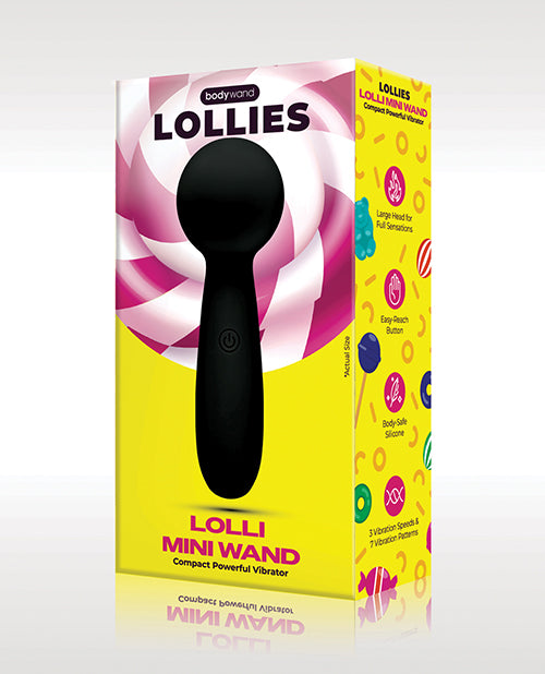 XGen Bodywand Lolli Mini Wand Vibrator - Black - Empower Pleasure