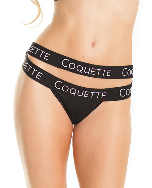 Fine Lace Back with Double Strap Waistband - Black - Empower Pleasure