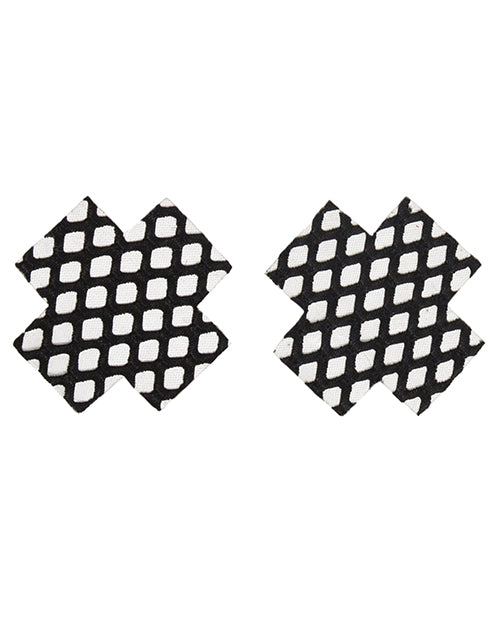 Fishnet Cross Pasties - Black
