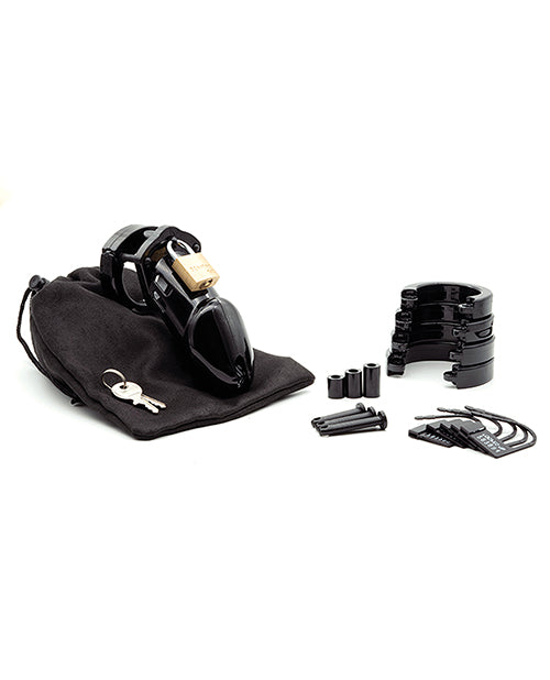 CB-6000 3 1/4" Cock Cage & Lock Set - Black - Empower Pleasure