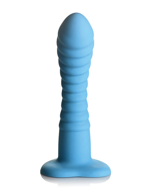 Curve Toys Simply Sweet 7" Ribbed Silicone Dildo - Blue - Empower Pleasure