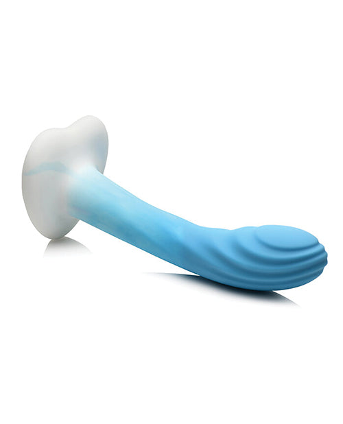Curve Toys Simply Sweet 7" Rippled Silicone Dildo - Blue/White - Empower Pleasure