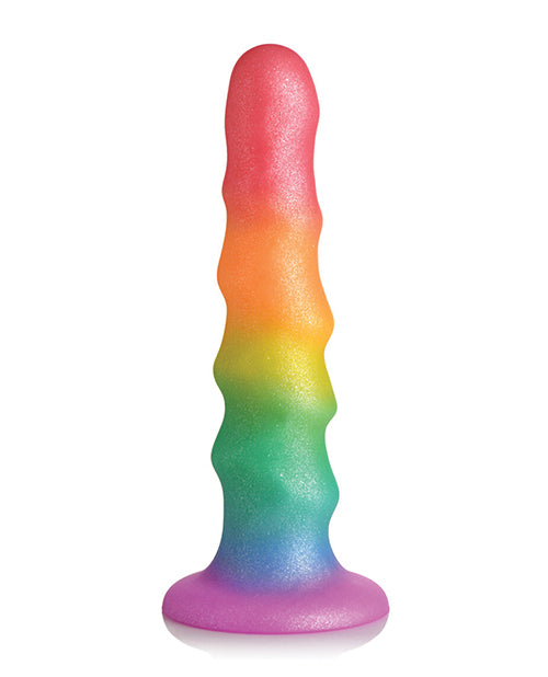 Curve Toys Simply Sweet 6.5" Zigzag Rainbow Dildo - Empower Pleasure