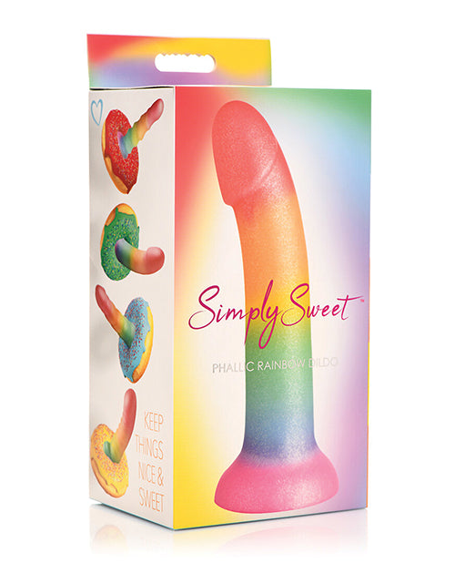Curve Toys Simply Sweet 6.5" Phallic Rainbow Dildo - Empower Pleasure