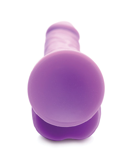 Curve Novelties Lollicock 7" Silicone Dildo with Balls - Grape - Empower Pleasure