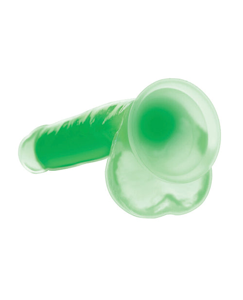Curve Toys Lollicock 7" Glow In The Dark Silicone Dildo w/Balls - Green - Empower Pleasure