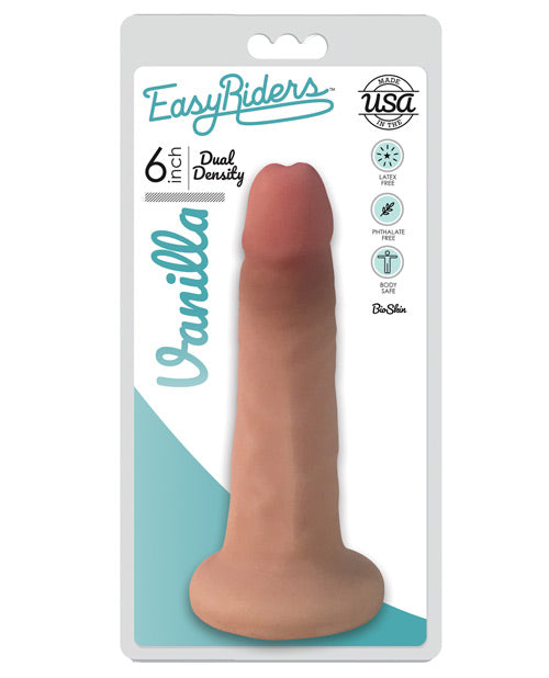 Curve Novelties Easy Rider Dual Density 6" Slim Bioskin Dong - Vanilla