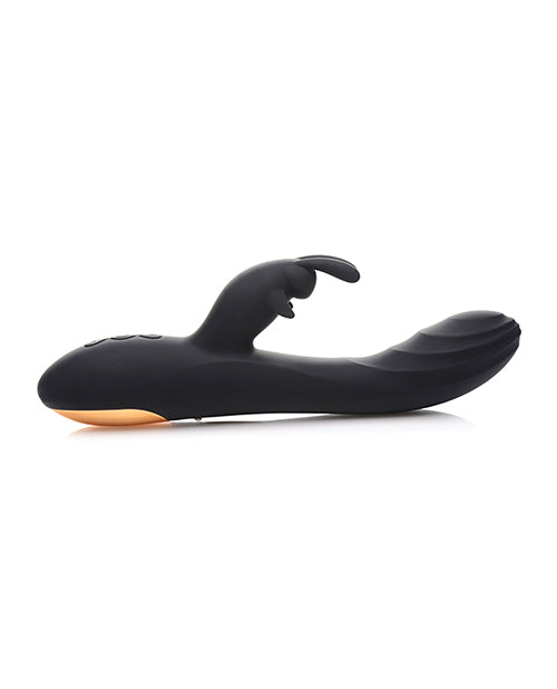 Curve Novelties Power Bunnies Cuddles 10x Silicone Rabbit Vibrator - Black - Empower Pleasure