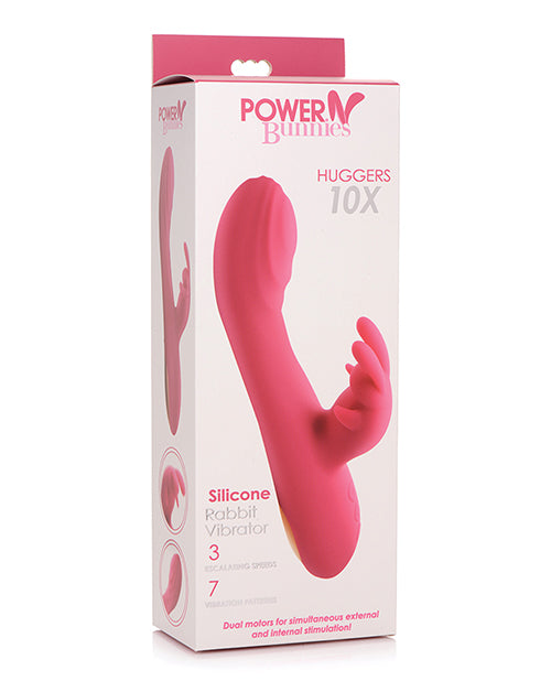 Curve Novelties Power Bunnies Huggers 10x Silicone Rabbit Vibrator - Pink
