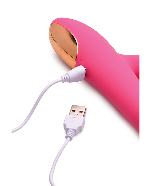 Curve Novelties Power Bunnies Huggers 10x Silicone Rabbit Vibrator - Pink