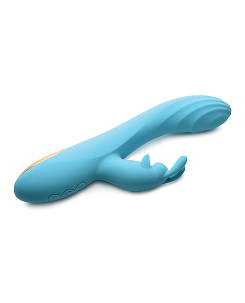Curve Novelties Power Bunnies Snuggles 10x Silicone Rabbit Vibrator - Blue - Empower Pleasure