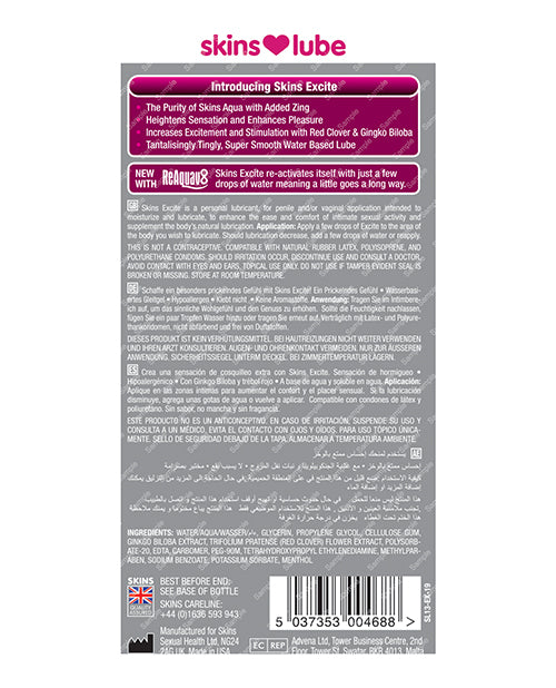 Skins Excite Water-Based Lubricant - 4.4 oz