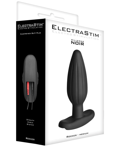 ElectraStim Silicone Noir Rocker Butt Plug - Medium - Empower Pleasure