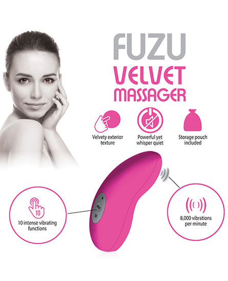 Fuzu Velvet Massager - Neon Pink - Empower Pleasure