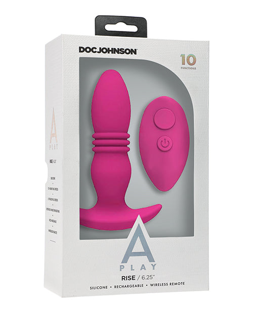A Play Rise Rechargeable Silicone Anal Plug with Remote - Empower Pleasure