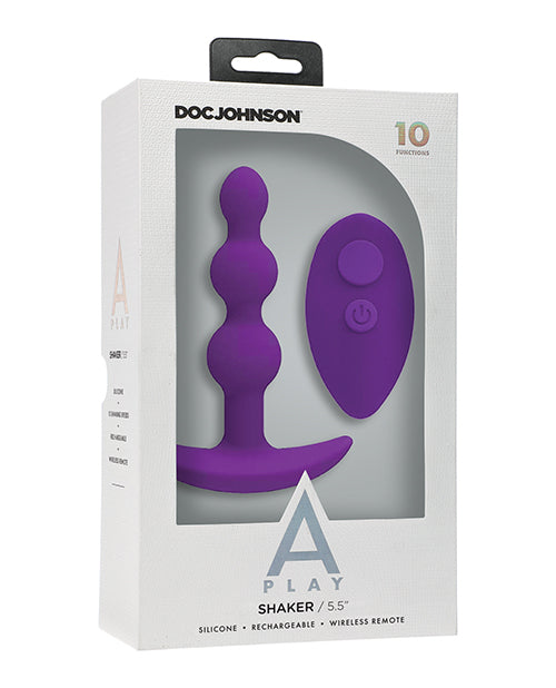 A Play Shaker Rechargeable Silicone Anal Plug with Remote - Empower Pleasure