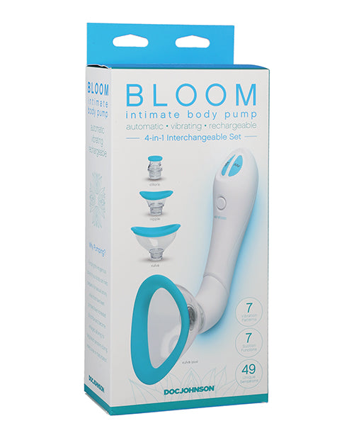 Bloom Intimate Body Automatic Vibrating Rechargeable Pump - Sky Blue/White - Empower Pleasure