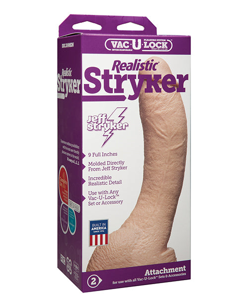 Vac-U-Lock 9" Stryker Realistic - White - Empower Pleasure