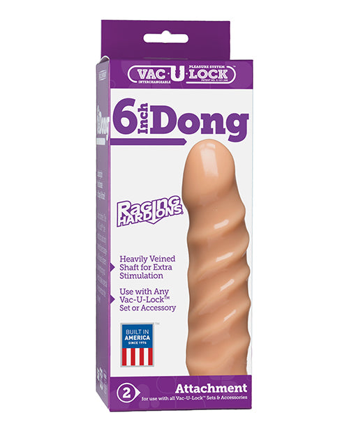 Vac-U-Lock 6" Raging Hard On Realistic Dong - White - Empower Pleasure