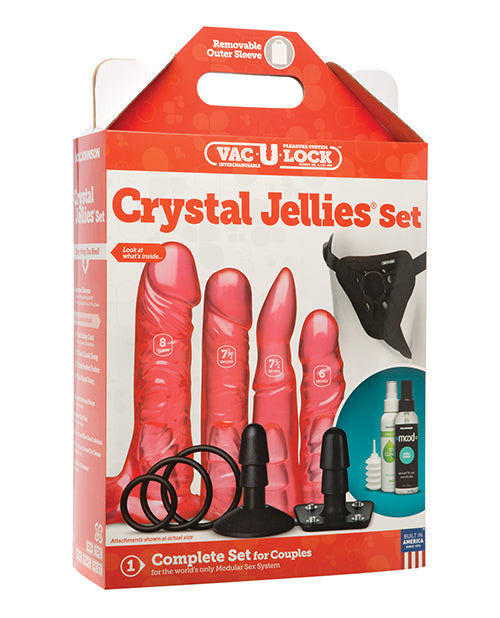 Vac-U-Lock Crystal Jellies Set - Pink - Empower Pleasure