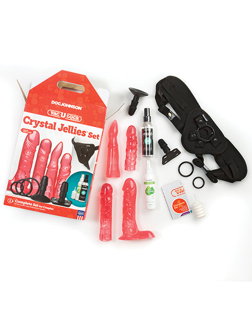 Vac-U-Lock Crystal Jellies Set - Pink - Empower Pleasure