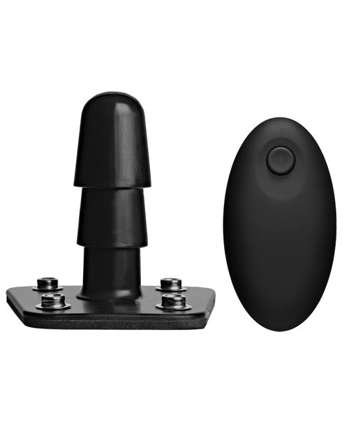 Vac-U-Lock Supreme Harness with Vibrating Plug - Black