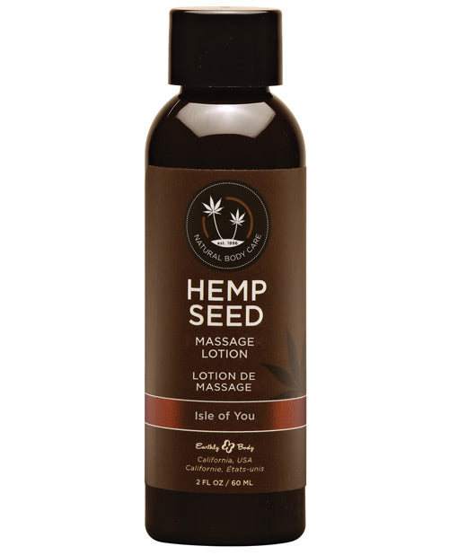Earthly Body Hemp Seed Massage Lotion - 2 oz - Isle of You - Empower Pleasure