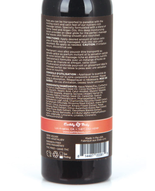 Earthly Body Hemp Seed Massage Lotion - 2 oz - Isle of You - Empower Pleasure