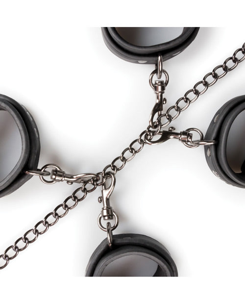 Easy Toys Fetish Set with Collar, Ankle & Wrist Cuffs - Black