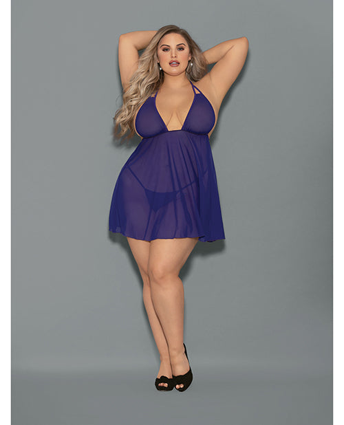 Euphoria Sheer Babydoll - Midnight Purple