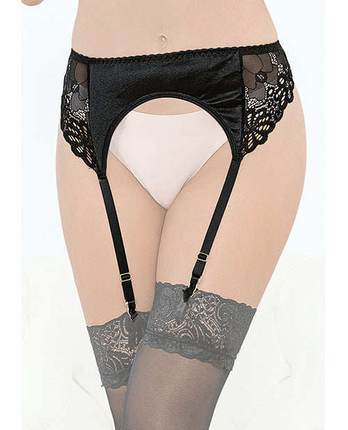 Satin & Lace Garterbelt Black LG - Empower Pleasure