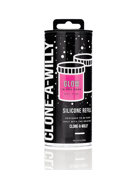 Clone-A-Willy Silicone Glow In The Dark Refill - Hot Pink - Empower Pleasure