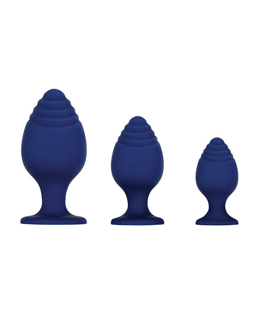 Evolved Get Your Groove On 3-Piece Silicone Anal Plug Set - Blue