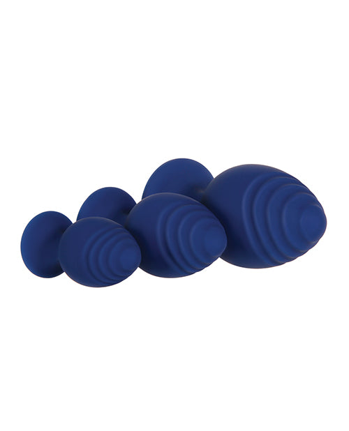 Evolved Get Your Groove On 3-Piece Silicone Anal Plug Set - Blue