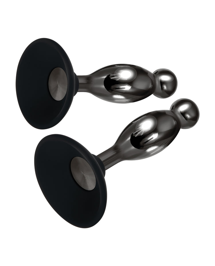 Evolved Joy Sticks 2-Piece Plug Set - Black/Chrome - Empower Pleasure
