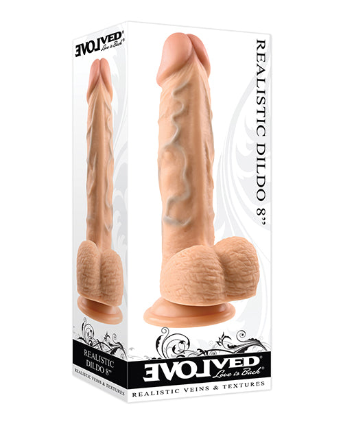 Evolved 8" Realistic Dildo with Balls - Assorted Tones