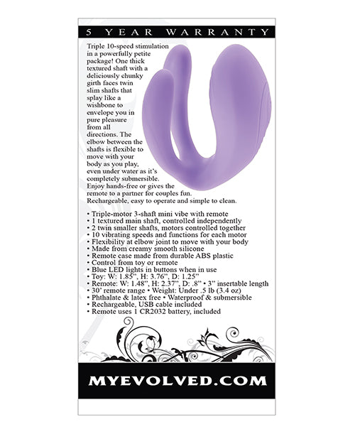 Evolved Petite Tickler Mini Vibe with Remote - Purple - Empower Pleasure