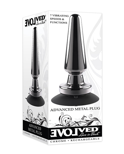 Evolved Advanced Vibrating Rechargeable Metal Plug - Black - Empower Pleasure