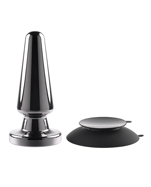 Evolved Advanced Vibrating Rechargeable Metal Plug - Black - Empower Pleasure