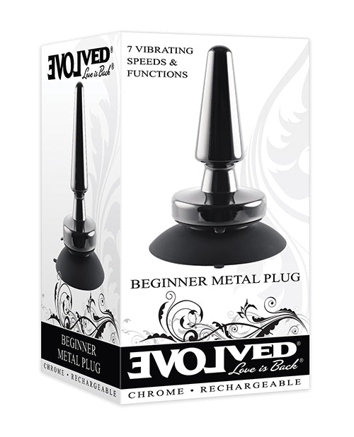 Evolved Beginner Vibrating Rechargeable Metal Plug - Black - Empower Pleasure