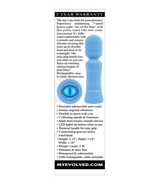 Evolved Out of The Blue Vibrating Mini Wand - Blue - Empower Pleasure