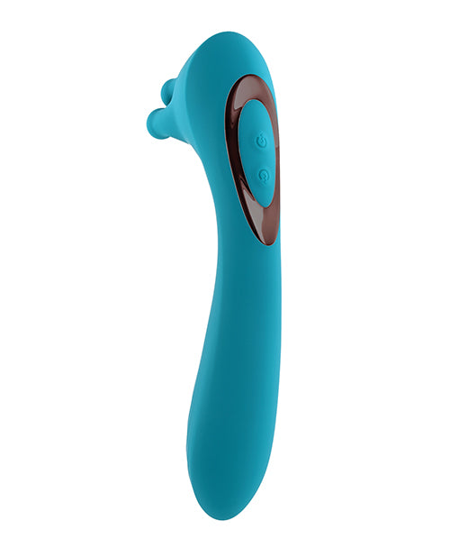 Evolved Heads or Tails Rechargeable Vibrator - Teal - Empower Pleasure
