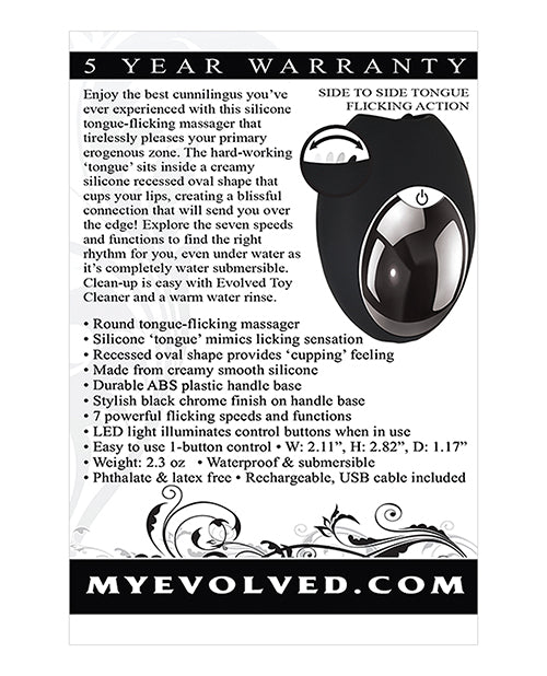 Evolved Lickity Slit Oral Massager - Black - Empower Pleasure