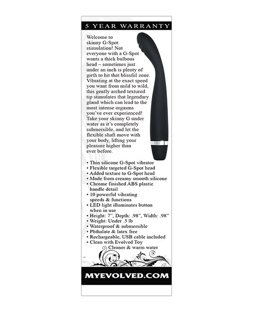 Evolved Skinny G Silicone G-Spot Vibrator - Black