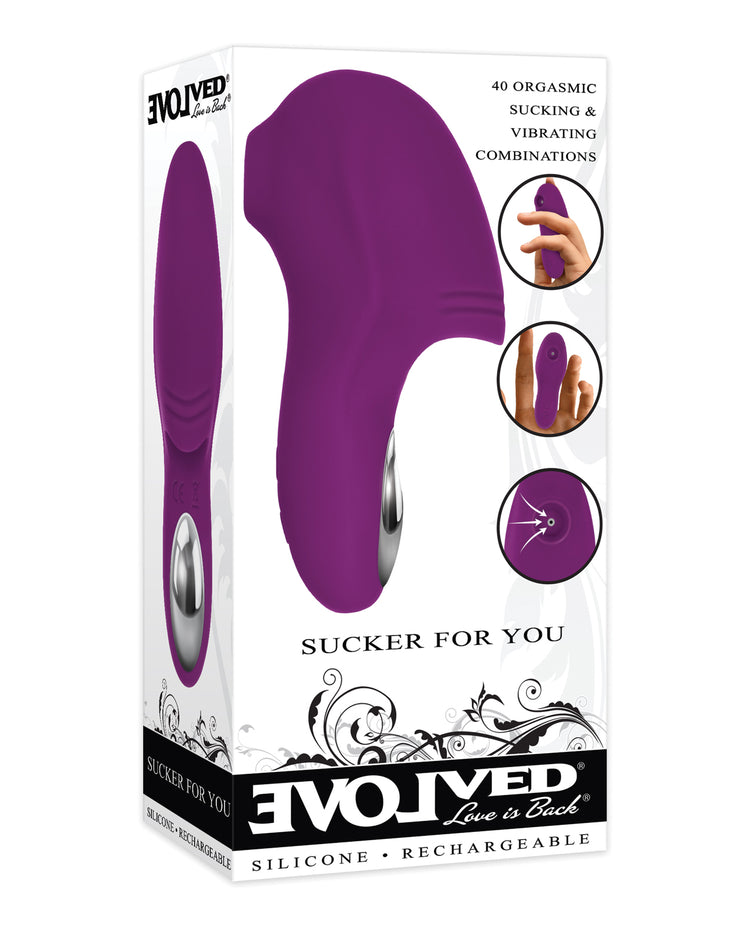 Evolved Sucker For You Finger Vibe - Purple - Empower Pleasure