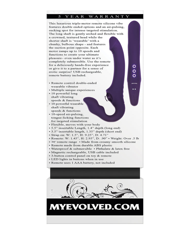 Evolved 2 Become 1 Strapless Strap-On - Purple
