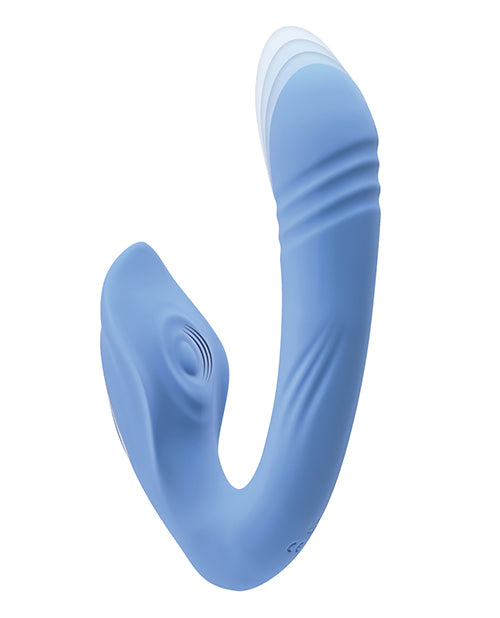 Evolved Tap & Thrust Dual Vibe - Blue - Empower Pleasure
