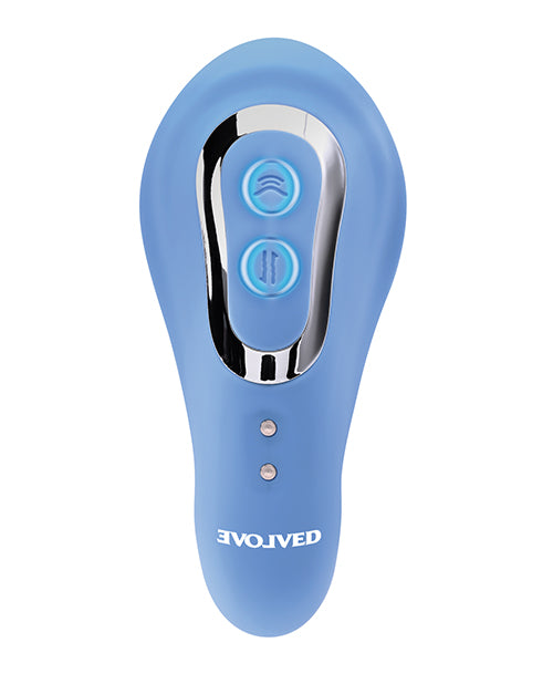 Evolved Tap & Thrust Dual Vibe - Blue - Empower Pleasure