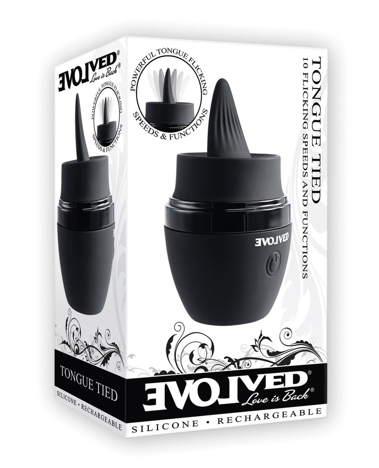 Evolved Tongue Tied Flicking Massager - Black - Empower Pleasure