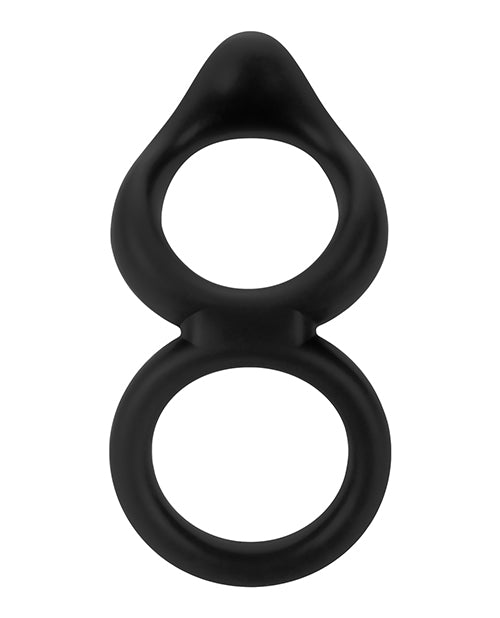 Forto F-88 Double Ring Liquid Silicone Cock Ring - Black - Empower Pleasure